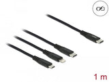 Delock Cable De Carga Usb 3 En 1 Usb Type-C A Lightning / Micro Usb / Usb Type-C 1 M