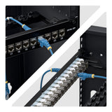 Startech.Com Startech - Durchgangspatchpanel - Con Gestión De Cables-Barra, Inline-Acoplamientos - Rack Montable - Cat 6a - Stp - Rj-45 X 24 - Negro & Plateado - 1u - 48.3 Cm (19")