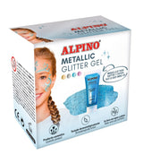 Alpino Gel Con Purpurina Metallic Glitter Caja 6u Azul