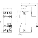 Siemens Fi-Schalter 2x25a 5sv33126 Typ A 25a 1+N-Pol 30ma 230v 2te