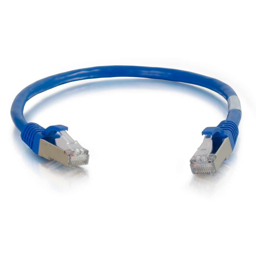 C2g Cat6a Booted Shielded (Stp) Network Patch Cable Cable De Interconexión Rj-45 (M) A Rj-45 (M) 15 M Stp Cat 6a Moldeado Sin Enganches Trenzado Azul