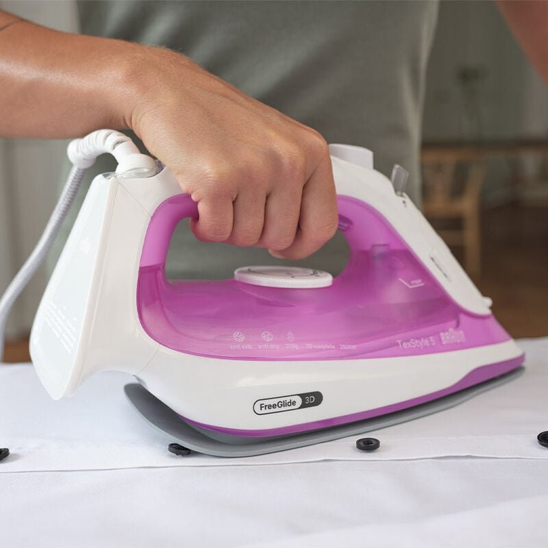 Plancha De Vapor Braun Si5225pu  Serie 5, Suela Cerámica, Antigoteo, Vapor Vertical, Color Azul