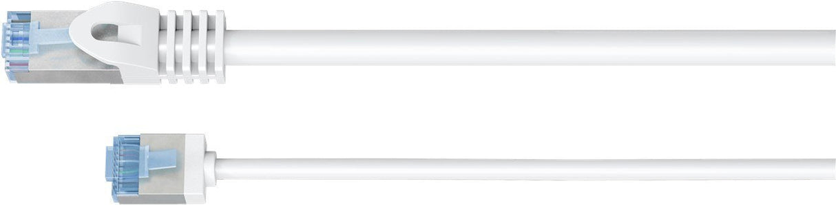 Goobay Cable Cat.6a Ultraflexible Delgado, U/Ftp Blanco, 1 Metro, Conector Extracorto 74332