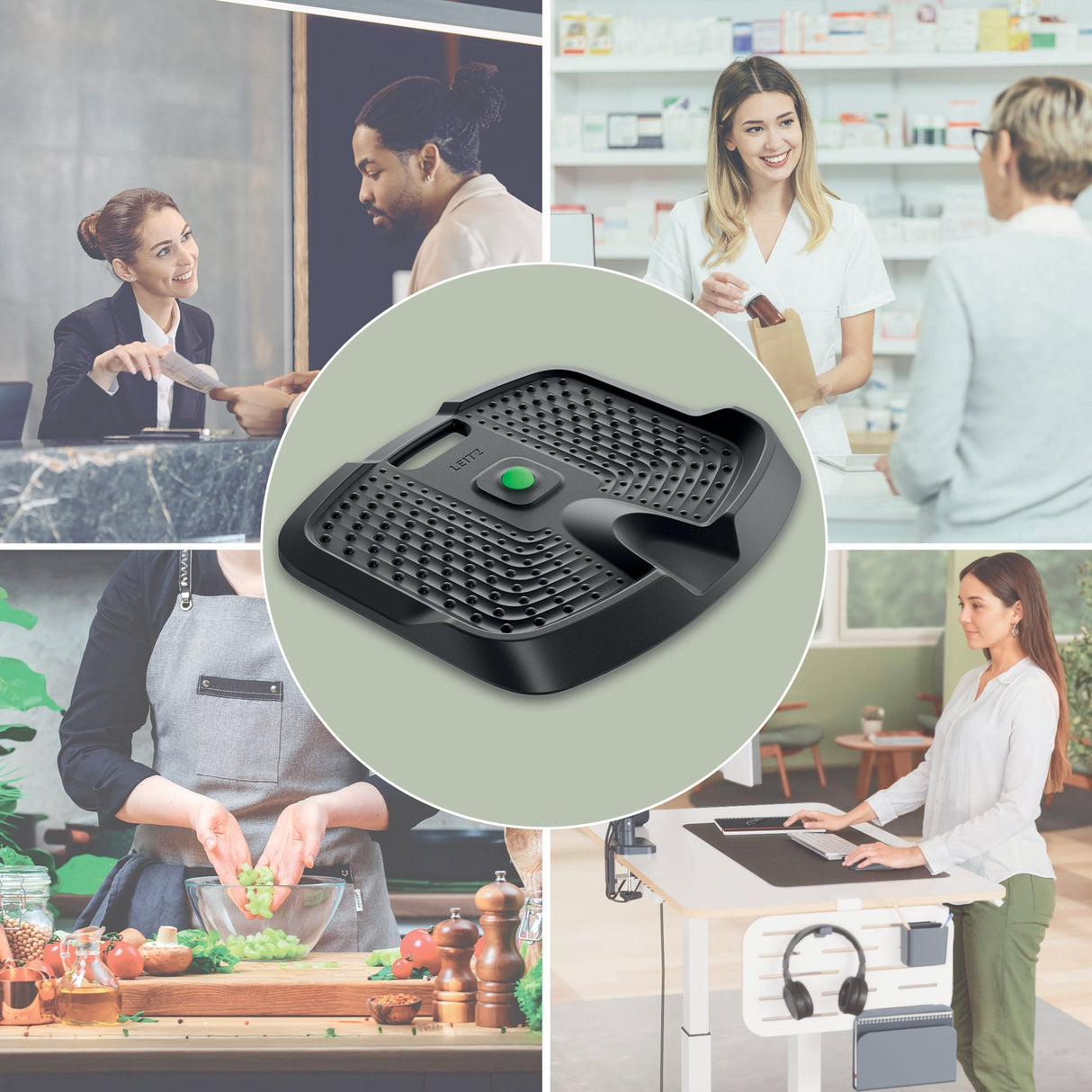 Leitz Ergo Active Anti Fatigue Mat Gris 605x60x681