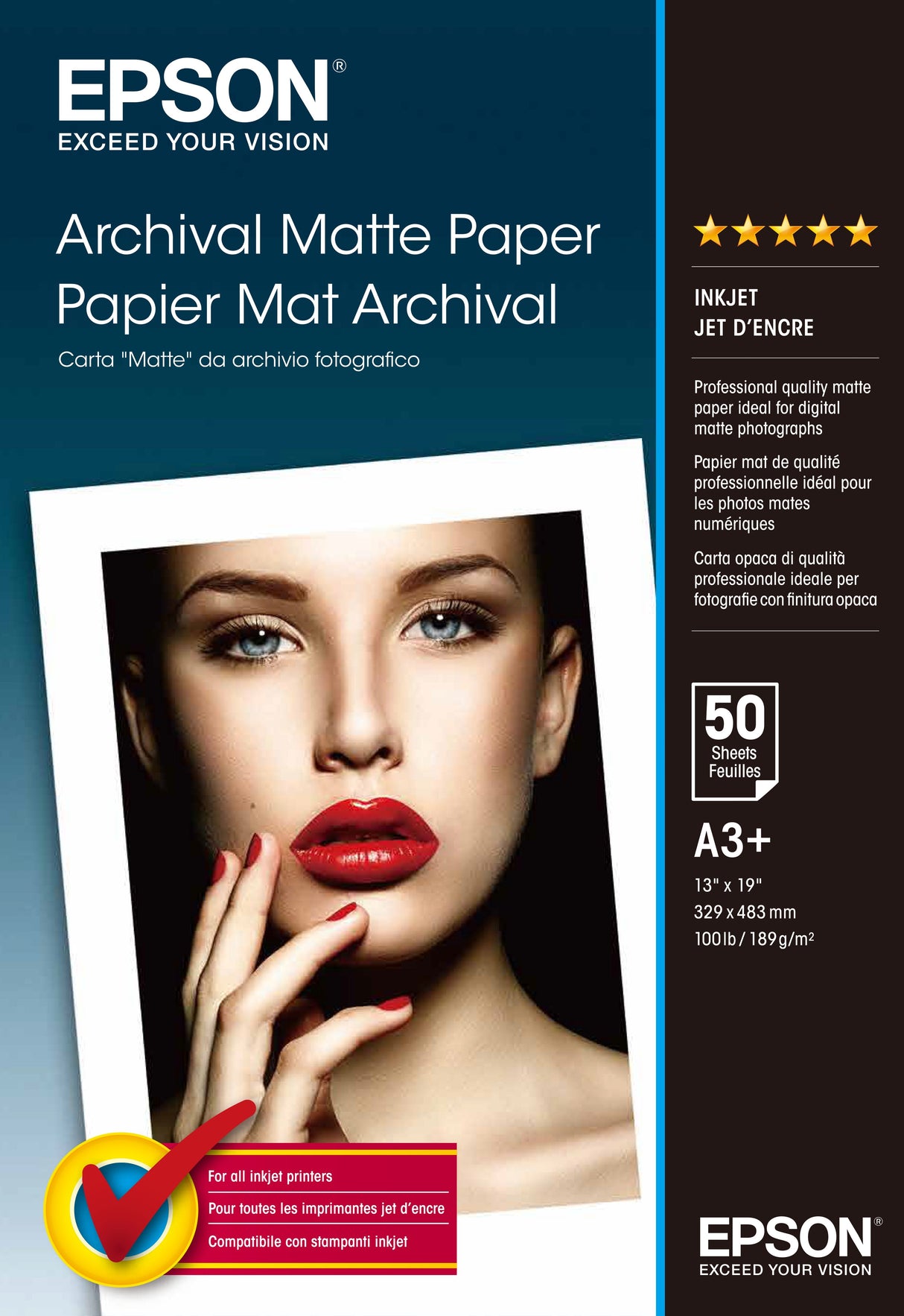 Epson Papel Inkjet Archival Matt A3+ 50 Hojas