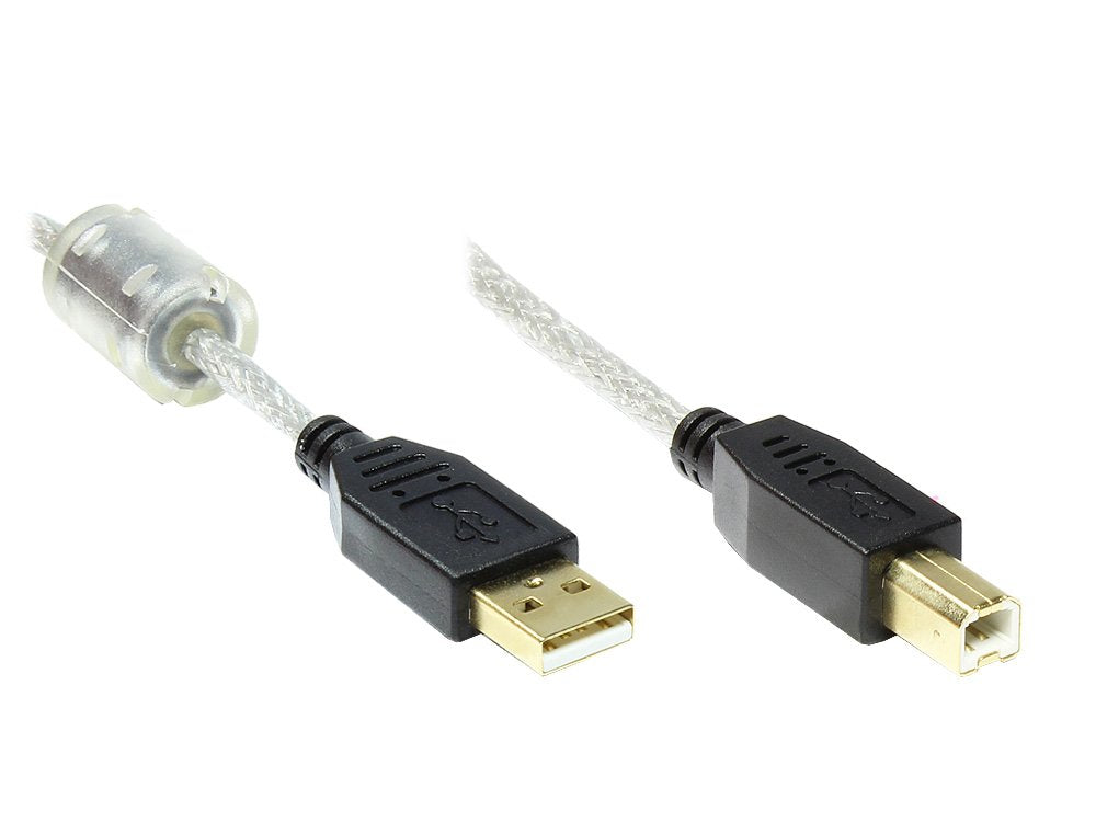 Good Connections Usb2.0 Cable M.Ferrit A-B Transp. 5m