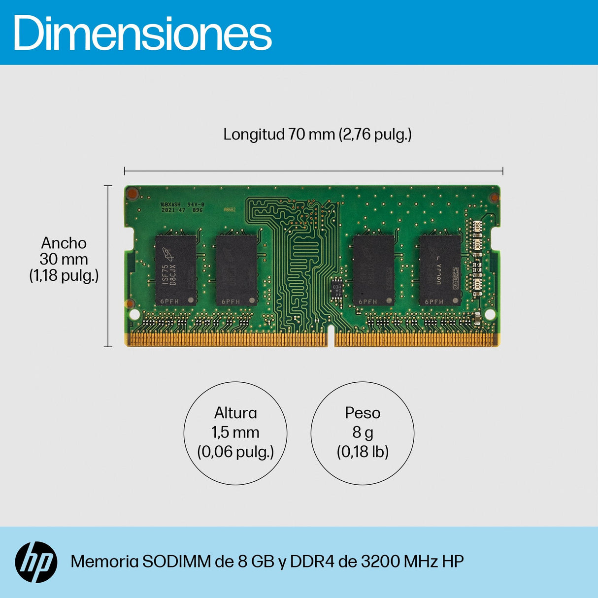 Hp Ram Ddr4 So-Dimm 8gb (1x8gb) 3200mhz (8c4x8aa)