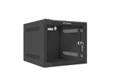 Lanberg Armario Rack 10 Montaje Pared 4u / 280x310 Para Autoarmas (Paquete Plano) Con Puerta De Cristal Black Lanberg