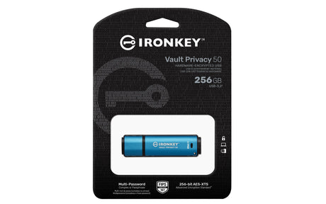 EAN 0740617329100 - Kingston Technology IronKey Vault Privacy 50 unidad flash USB USB tipo A 3.2 Gen 1 (3.1 Gen 1) Negro, Azu imagen 3