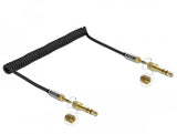 Delock 85837 Cable Enrollado De 3,5 Mm, 3 Clavijas, Conector Estéreo Macho A Conector Estéreo Macho Con Adaptador De Tornillo 2 M