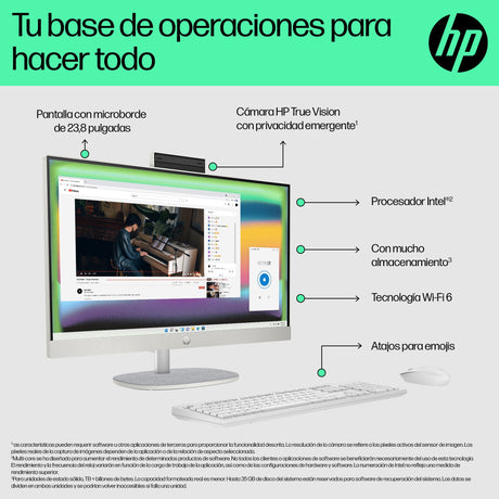 EAN 0198990669786 - HP 24 -cr0044ns PC Intel® Core™ i3 i3-1315U 60,5 cm (23.8") 1920 x 1080 Pixeles PC todo en uno 8 GB DDR4- imagen 12