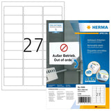 Etiquetas Removibles Herma 10300 63,5x29,6 100 Hoja Din A4 2700 Uds.