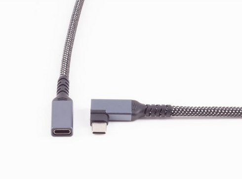 Shiverpeaks Usb-C Verlängerungscable 3.2 90° Pd Textil 1,5m