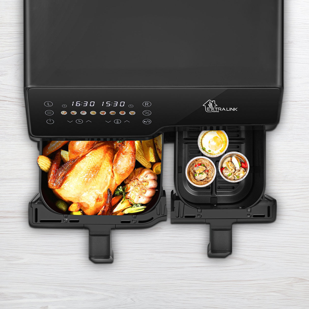 Extralink Home Air Fryer 10l (6l+4l) Eu Sj-1000 2500w