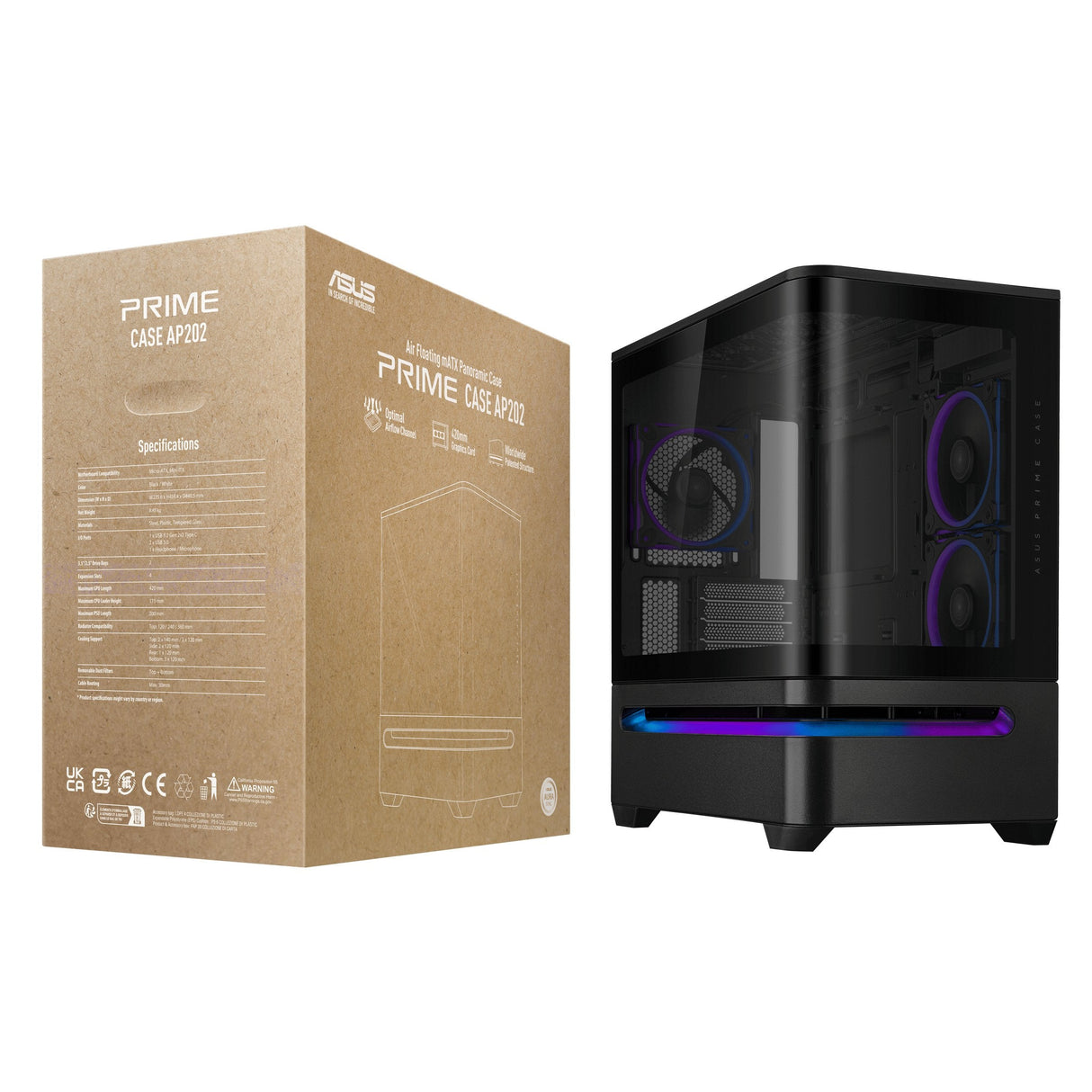 Asus Prime Ap202 Tg Argb  (Negro, Tempered Glass X 2) 90dc00p0-B19000