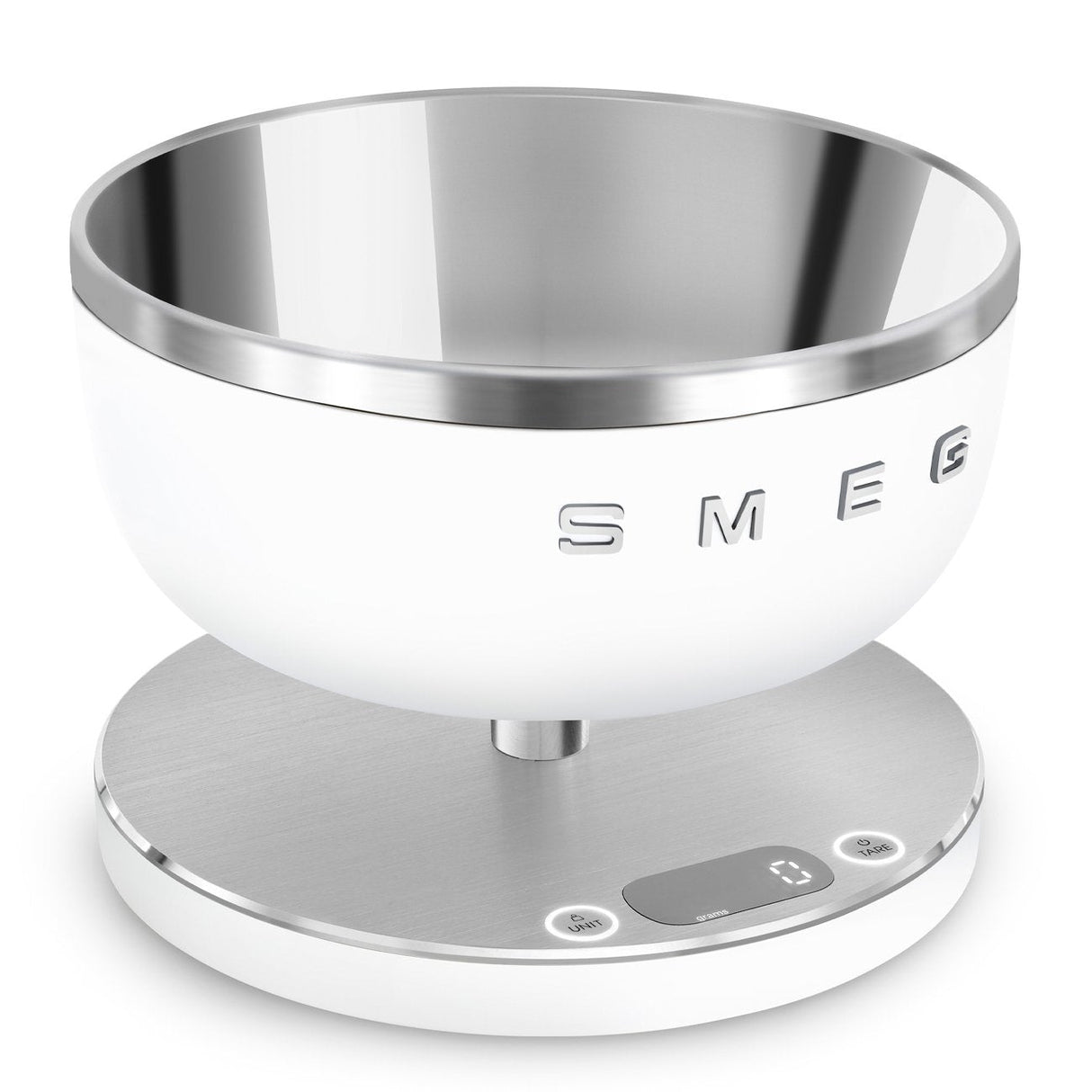 Smeg Ksc01whmww Báscula De Cocina Acero Inoxidable, Blanco Encimera Alrededor Báscula Electrónica De Cocina