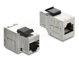 Keystone Modul Kupplung Rj45 Buchse Zu Rj45 Buchse Cat.6a Mit Schwarzer Kunststoff Latch, Geschirmt