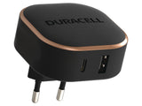 Ladowarka Sieciowa Duracell Usb + Usb-C, 30w (Czarna)