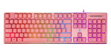 Teclado Alemán Deltaco Gam-021-Rgb-P-De Juego Usb Qwertz Rosa
