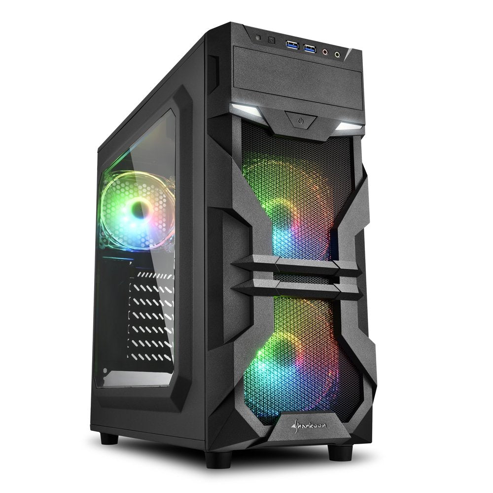 Caja Pc Sharkoon Vg7-W Rgb Midi Tower Negro Atx,Micro Atx,Mini-Atx, Multi