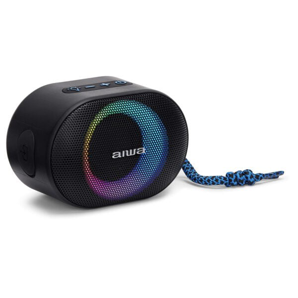 Altavoz Bluetooth Aiwa Bst-330 Blue Bt 5.0 Tws Micro Integrado 10w Rms Hyperbass Ipx6 Iluminacion Rgb Bateria 1500mah