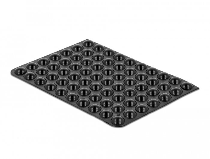 Delock Pies De Goma Redondos Autoadhesivos 8 X 3 Mm 70 Piezas Negro