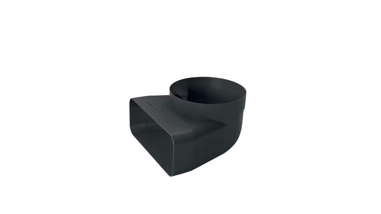 Neff 90 ° Pieza Del Activo Z861si1, Ø 150 Mm, Tubo Negro, Redondo> Plano, Macho Z861si1