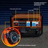 Extralink Ex.30349 Motor-Generador 2800 W 15 L Gasolina Negro, Naranja