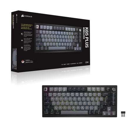 EAN 840006667292 - Corsair K65 PLUS WIRELESS 75 % RGB teclado Juego RF inalámbrica + USB QWERTY Nórdico Negro imagen 5