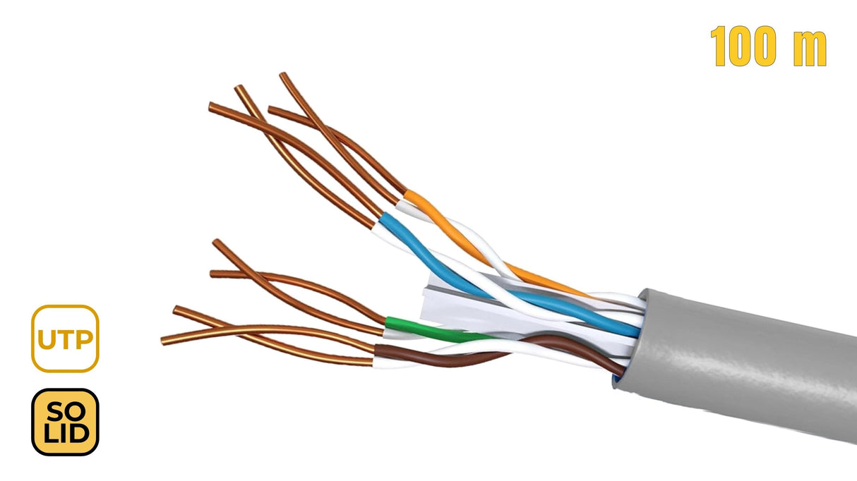 Bobina De Cable Rj45 Utp Phasak Phr 6100 Cat.6 100m