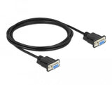 Delock Rs-232 Cable Seriell D-Sub 9 Buchse Zu Buchse Nullmodem Mit Schmalem Steckergehäuse - Cts   Rts Auto Control - 2 M