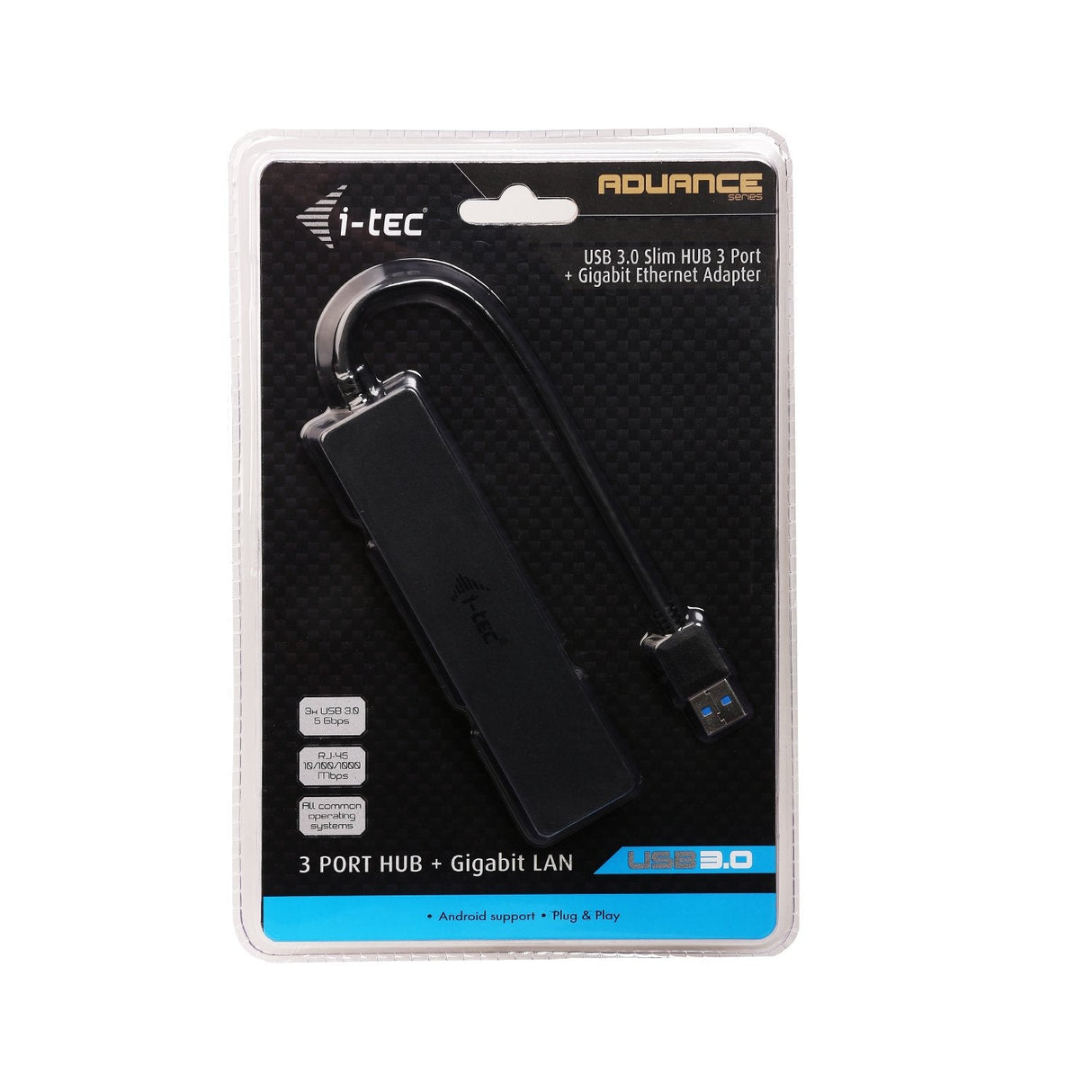 I-Tec Usb 3.0 Slim Hub De 3 Puertos Con Adaptador Gigabit Ethernet Ideal Para Portátiles Ultrabook Tablet Pc Compatible Con Win Y Mac Os