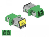 Lwl Kupplung Mit Laserschutzklappe Lc Duplex Buchse Zu Lc Duplex Buchse Singlemode Grün