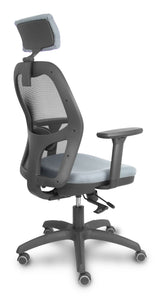 Piqueras Y Crespo Silla Jorquera Traslack Malla Negra Asiento Bali Gris Brazos 3d Cabecero Regulable