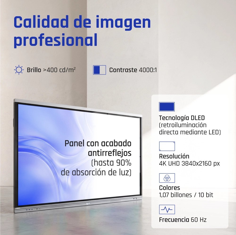 EAN 8435364318805 - iggual Orchid 65" Panel plano interactivo 165,1 cm (65") LED Wifi 400 cd / m² 4K Ultra HD Negro Pantalla  imagen 5