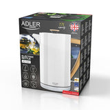 Hervidor Eléctrico Adler Ad 1347w, Potencia 2200 W, Capacidad 1,5 L, Blanco