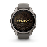 Garmin Fenix 9 Titanio Con Correa De Silicona En Gris Smartwatch 43mm