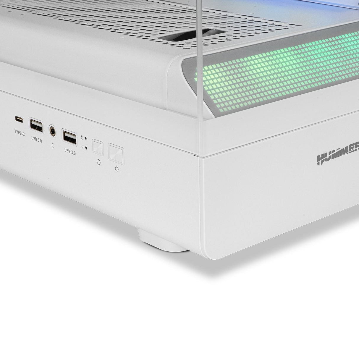 Caja Nox Semitorre Frameless Hummer Signal Argb Blanca Usb Type C