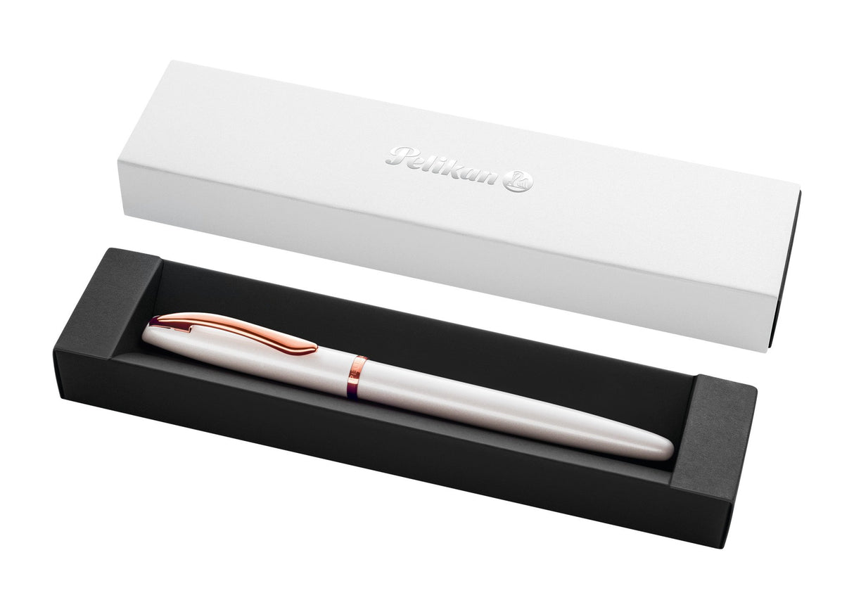 EAN 4012700821805 - Pelikan Jazz Noble Elegance P36 pluma estilográfica Sistema de carga por cartucho Oro, Perlado, Blanco 1  imagen 5