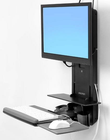 Ergotron Sit-Stand Vertical Lift, Patient Room - Kit De Fijación (Handgelenkkissen, Maushalterung, Vertical Verstellschiene, Barcode-Scanner-Soporte, Teclado-Tablett, Brazo Para Monitor, Mausablage Para