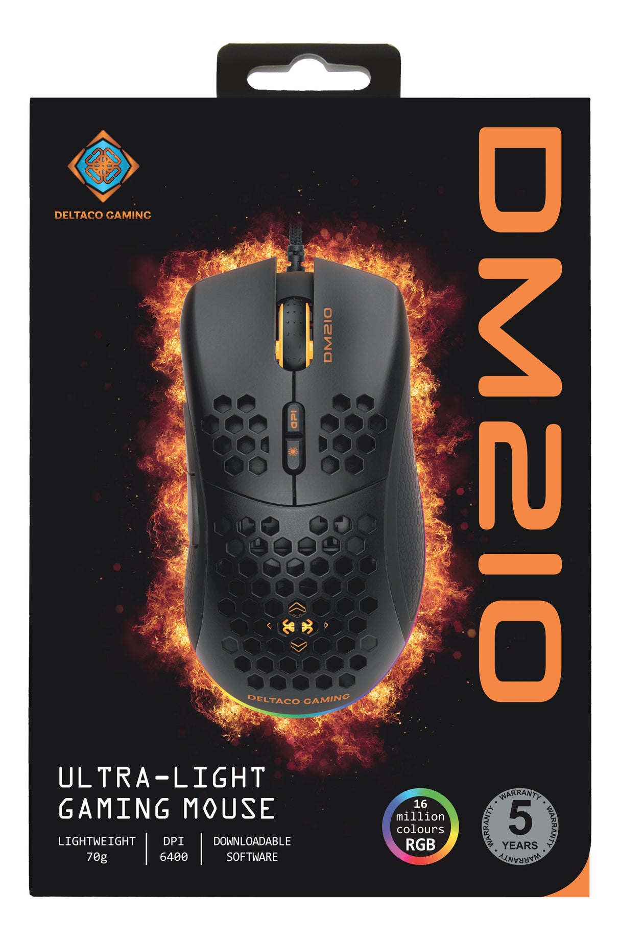 Deltaco Dm210 Ratón Juego Mano Derecha Usb Tipo A 6400 Dpi