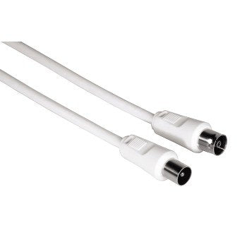 Hama Cable Coaxial De Antena Macho/Hembra - Longitud 5m - Apantallamiento 75db - Impedancia 75ohm - Blanco