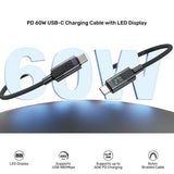Unitek C14158abk01-1m Usb-C Cable Charging With Led Display 1m Black