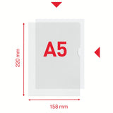 Esselte Fundas Transparentes A5 Genarbt 0.12 Mm