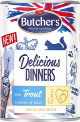 Butcher'S Delicious Dinners Kawalki Z Pstragiem W Galaretce 400g
