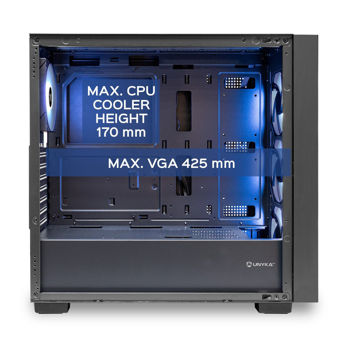 Caja  Pc Unykach Revelat Mesh Black  Atx, Micro Atx, Itx - 3.5", 2.5" - Usb-A 3.0, Usb-C Y