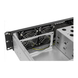 Caja Rack 19" Unykach 2u Sin Fuente Negro Plata 8 Bahias Int 1xusb2.0 1xusb3.0 1xusb-C