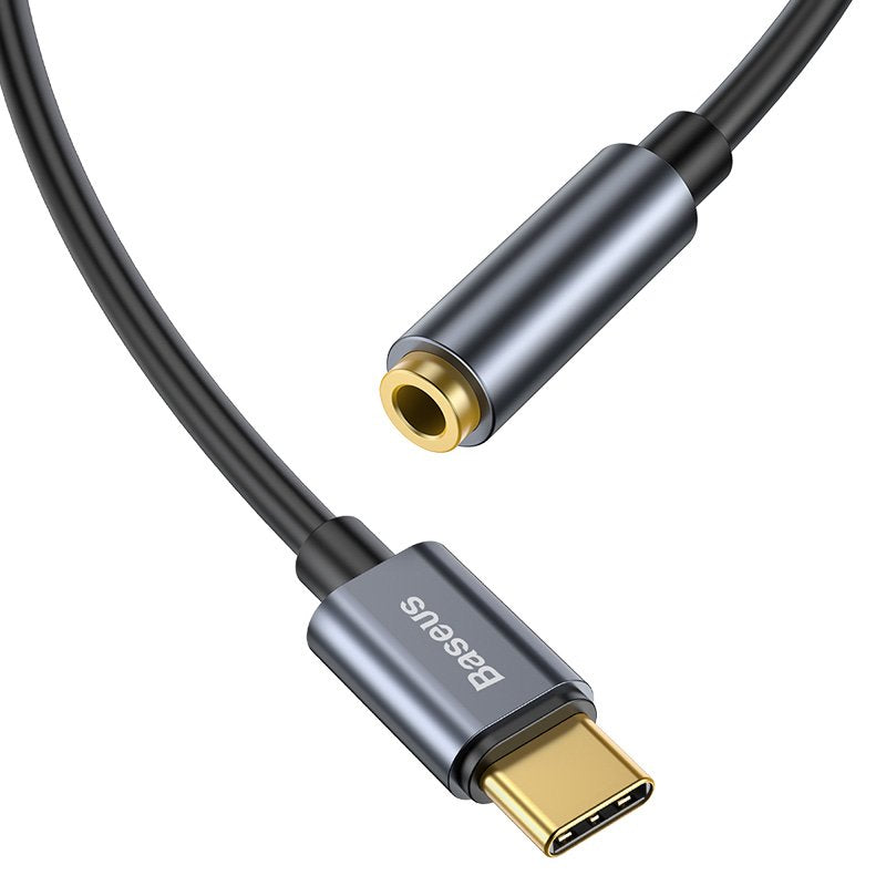 Baseus L54 Cable De Teléfono Móvil Negro, Gris Usb C 3,5mm