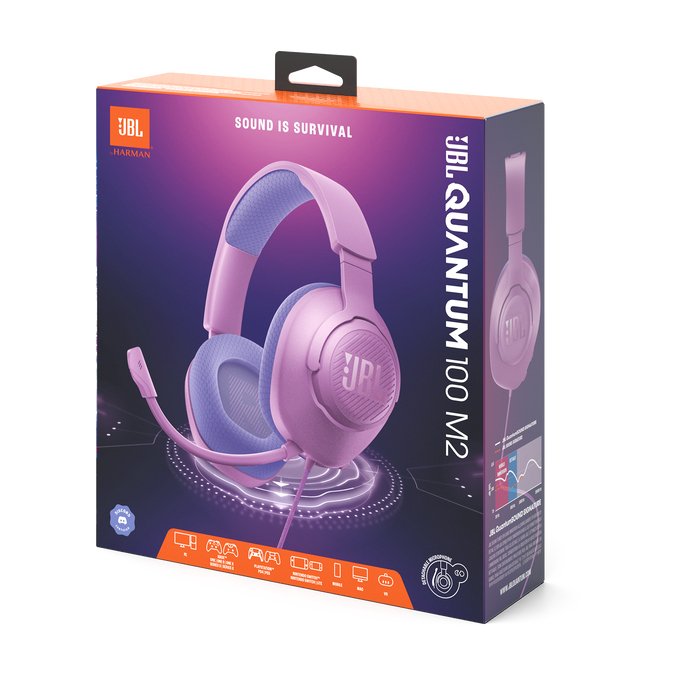 Jbl Quantum 100m2 Headphone Wired Gaming Headset With Microphone, Purple Eu