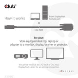 EAN 8719214472207 - CLUB3D CAC-1012 adaptador de cable de vídeo 2 m DisplayPort VGA (D-Sub) Negro imagen 5